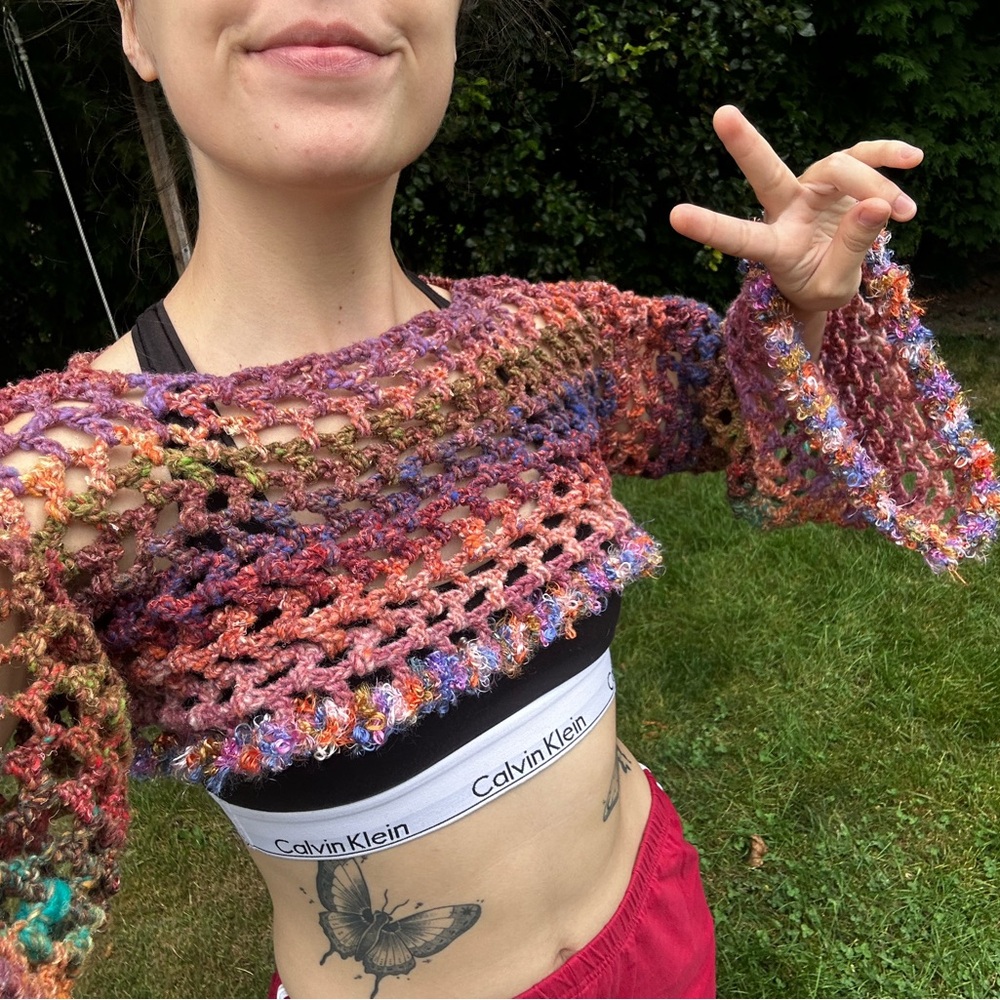 Handmade crochet whimsigoth sleeves